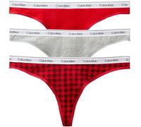 Calvin Klein Tangas Pack de 3 Mujer Thong Ropa Interior, Multicolor (Blotched Plaid+Adrenaline Rush/Blac), L