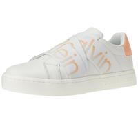 Calvin Klein Tenis clásicos Cupsole Elast LTH Yw0yw01443Cupsole para Mujer, Blanco Brillante Blanco Apricot Ice, 35.5 EU