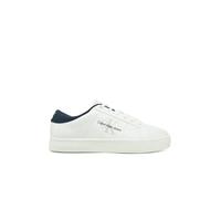 Calvin Klein Tenis clásicos Cupsole Low Ml LTH Ym0ym00864 para Hombre, Blanco Brillante Blanco Calvin Navy, 39 2/3 EU