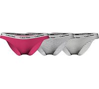 Calvin Klein Thong 3Pk (FF) Tangas Mujer, Multicolor (Pink/Grey/Rainer Stripe_Silver), XL