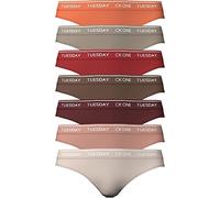 Calvin Klein Thong 7Pk 000QF5937E Tangas, Multicolor (Tpca/Gentle/Red/Cml/Tfet/Exact/Orng), S para Mujer