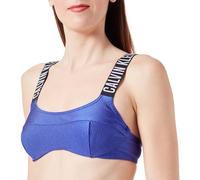 Calvin Klein Top de bikini Mujer Bralette con aros, Azul (Midnight Lagoon), S