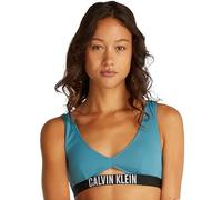 Calvin Klein Top de Bikini Mujer Bralette con Detalle Cut-out, Azul (Storm Blue), L