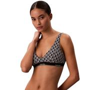 Calvin Klein Top de Bikini Mujer Bralette con Escote en U, Negro (20242 Icon Cotton Emblem W Black), M