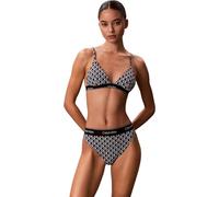 Calvin Klein Top de Bikini Mujer Triangel con Tirantes Ajustables, Negro (20242 Icon Cotton Emblem+Black), XS