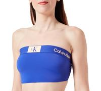 Calvin Klein Top de Bikini Tipo Bralette para Mujer Longline Bandeau sin Tirantes, Azul (Midnight Lagoon), XS