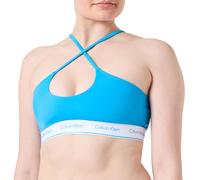 Calvin Klein Top de Bikini Tipo Bralette sin Aros para Mujer, Azul (Malibu Blue), L