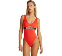 Calvin Klein Traje de baño Mujer One Piece Espalda Abierta, Rojo (Flaming Chili), S