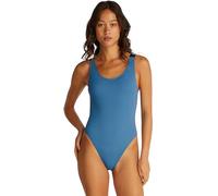 Calvin Klein Traje de baño Mujer Scoop Back One Piece con Logotipo en los Tirantes, Azul (Storm Blue), S