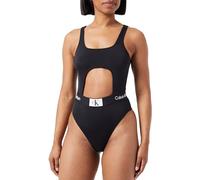 Calvin Klein Traje de Baño para Mujer One Piece con Escote, Negro (Pvh Black), L