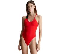 Calvin Klein Traje de Baño para Mujer One Piece Espalda Cruzada, Rojo (Cajun Red), L