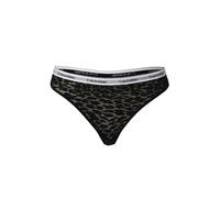 Calvin Klein Tanga para Mujer High Leg Thong con Encaje, Negro (Black), M