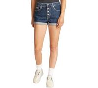 Calvin Klein Vaqueros Cortos Mujer Mom Short con Botones, Azul (Denim Dark), 29W