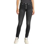 Calvin Klein Vaqueros Mujer Mid Rise Skinny con Botones, Negro (Denim Black), 27W/32L