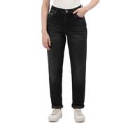 Calvin Klein Vaqueros Mujer Mom Jean Tapered Fit, Negro (Denim Black), 27W/32L