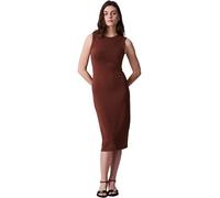 Calvin Klein Vestido Bodycon Mujer Contour Midi de canalé, Marrón (Cappuccino), XS