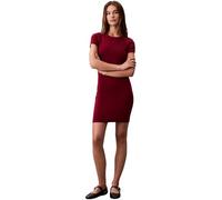 Calvin Klein Vestido Camisero Corta Mujer Mini con Cuello Redondo, Rojo (Magenta Jewel), M