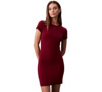 Calvin Klein Vestido camisero Mujer Mini Mujer con escote redondo, Rojo (Magenta Jewel), S