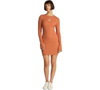 Calvin Klein Vestido Mujer Woven Label Rib Short Dress Manga Larga, Naranja (Aragon), L