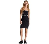 Calvin Klein Jeans Vestido para Mujer Logo Elastic Strappy Tirantes Estrechos, Negro (CK Black), S