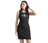 Calvin Klein Jeans Vestido para Mujer Rib Tank Dress sin Mangas, Negro (Ck Black), M
