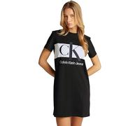 Calvin Klein Vestido Tipo Camiseta Mujer Blocking Corto, Negro (CK Black), M