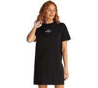 Calvin Klein Vestido Tipo Camiseta Mujer Gradient Monologo tee Corto, Negro (CK Black), S