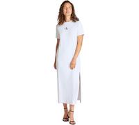 Calvin Klein Vestido Tipo Camiseta Mujer Monologo Long Rib tee con Cuello Redondo