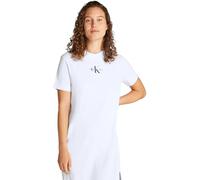 Calvin Klein Vestido Tipo Camiseta Mujer Monologo Long Rib tee con Cuello Redondo, Blanco (Brilliant White), XXL