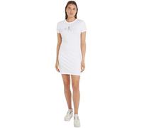 Calvin Klein Vestido Tipo Camiseta para Mujer Monologo Dress de Manga Corta, Blanco (Bright White), S