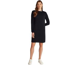 Calvin Klein Vestido Tipo Jersey Mujer Smooth Yarn hasta la Rodilla, Negro (CK Black), L