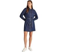Calvin Klein Vestido Vaquero Mujer Lyocell Belted Denim Shirt con cinturón, Azul (Denim Mid), L