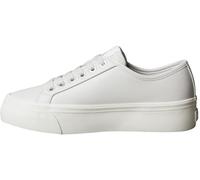 Calvin Klein Vulc FLATF Lace UP LTH YW0YW01932 - Tenis Bajos para Mujer, Color Gris (Moonstruck/Dk Ecru), Talla 4, Gris Moonstruck Dk Crudo, 37 EU