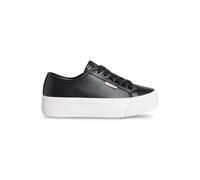 Calvin Klein Sneaker con Suela Vulcanizada Mujer Flatform con Plataforma, Negro (CK Black), 40