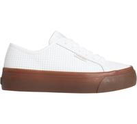Calvin Klein Vulcanized Sneaker Mujer Lace Up de Piel, Blanco (Bright White/Gum), 41