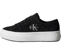 Calvin Klein Vulcanized Sneaker Mujer Laceup Suede con Logotipo, Negro (CK Black), 37