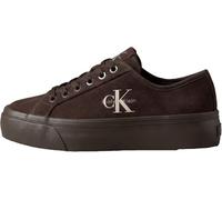 Calvin Klein Vulcanized Sneaker Mujer Laceup Suede con Logotipo, Rojo (Bordeaux), 35