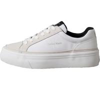 Calvin Klein Vulcanized Sneaker Mujer Vulc Flatf Laceup NY-Su con Logotipo, Azul (Bright White/Black), 37