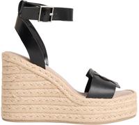 Calvin Klein Wedge Espad 70 Embl LTH HW0HW02897 - Alpargatas de cuña para Mujer, Color Negro (CK Black), 6.5