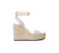 Calvin Klein Wedge Sandal Su MG Btwyw0Yw01026, Sandalias Mujer, Beige (Creamy White/Bright White), 40 EU