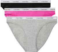 Calvin Klein Women Bikini 3PK Purple (Black/Grey Heather/Stunning Orchid) L