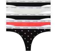 Calvin Klein Women Thong 5 PK Pink (Black/Black/Snow Heather/Punch P) XL