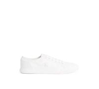 Calvin Klein Zapatillas Bajas de Lona Vulcanizada para Hombre, Blanco Triple Blanco Brillante, 45 EU
