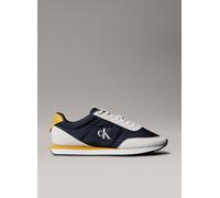 Calvin Klein Runner Sneaker Hombre Retro Mix con Logotipo, Gris (Vaporous White/Casual Blue/Cooling), 44