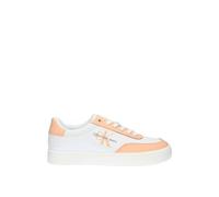 Calvin Klein Zapatillas clásicas con Suela de Copa Baja LTH Ml Yw0yw01527 para Mujer, Blanco Brillante Blanco Apricot Ice, 40 EU