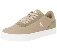 Calvin Klein Zapatillas clásicas de Lona con Suela Baja para Hombre, Cáscara de Huevo de Sirena de Teca desgastada Verde, 45 EU