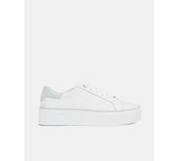 Calvin Klein Zapatillas de mujer tipo casco bajas en piel con plataforma. Blanco 37