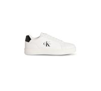 Calvin Klein Sneaker con Suela Cupsole Hombre Classic Mono de Piel, Blanco (Bright White/Black), 40