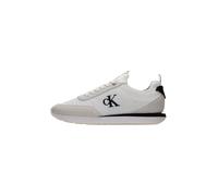 Calvin Klein Runner Sneaker Mujer Retro Lace Up Sock con logotipo, Gris (Bright White/Black/Marshmallow), 40