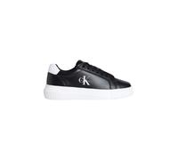 Calvin Klein Sneaker con Suela Cupsole Mujer Chunky Mono de Piel, Negro (Black/Bright White), 39